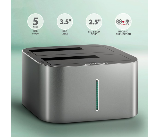 Axagon ADSA-DC, USB-C 5Gbps - 2x SATA 6G 2.5"/3.5" SSD/HDD - 1353417 - zdjęcie 5
